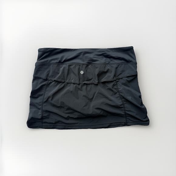 Lululemon Pace Rival Skirt Black Size 6 Wet Dry Warm Built-In Shorts Tennis - Picture 1 of 8
